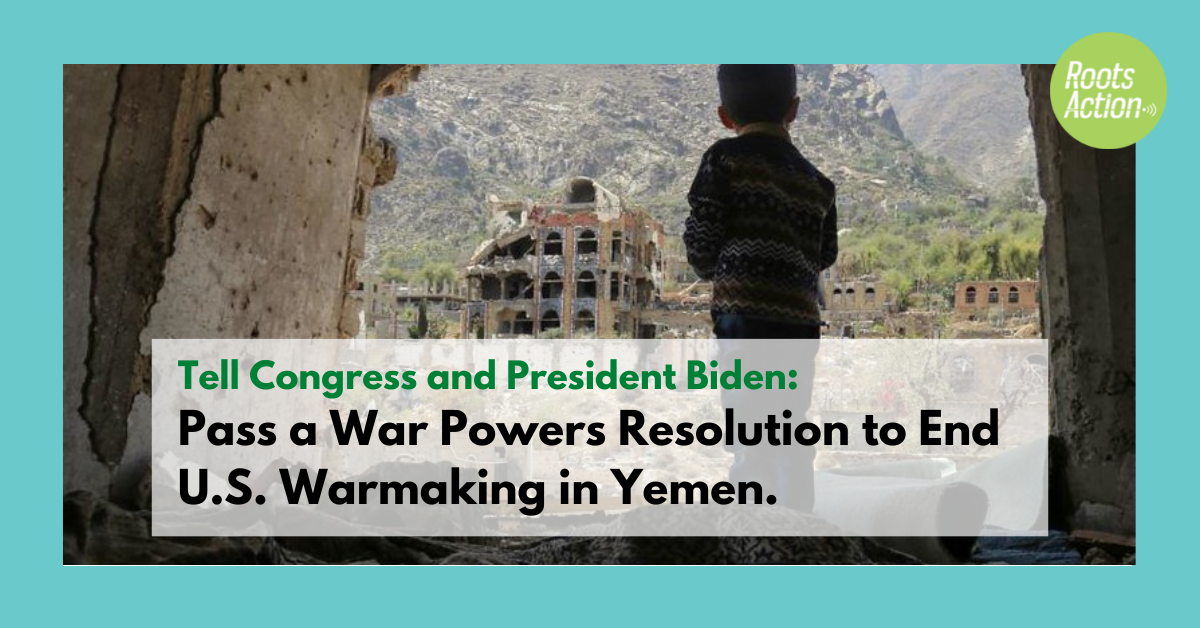 Pass a War Powers Resolution in Yemen